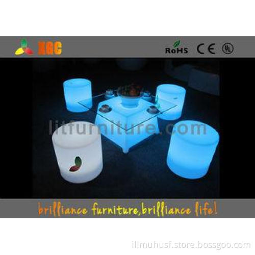LED Lighting Furniture , led garden table and chairs For Co